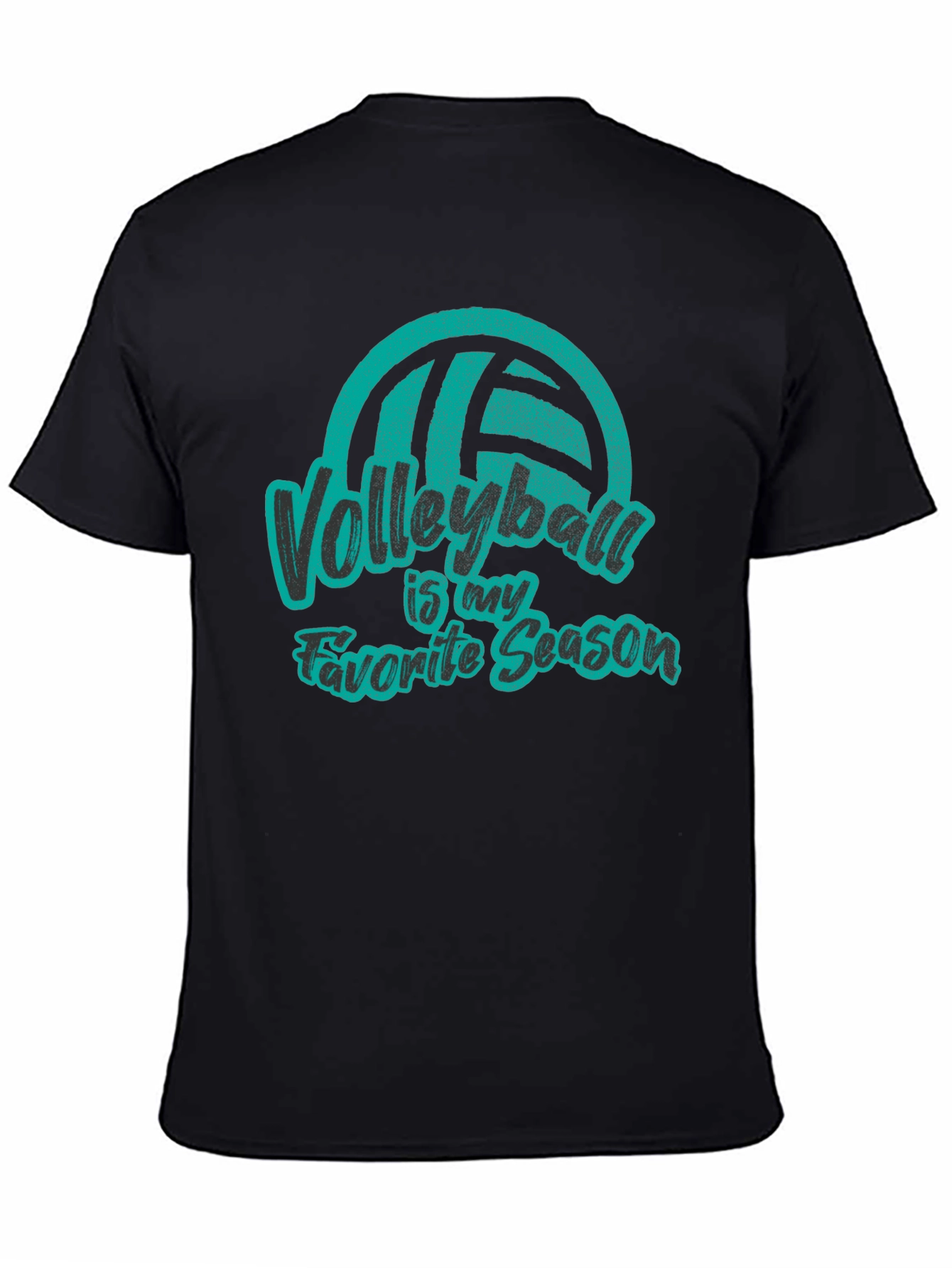 Black Volleyball is My Favorite Season Black T-Shirt view 4