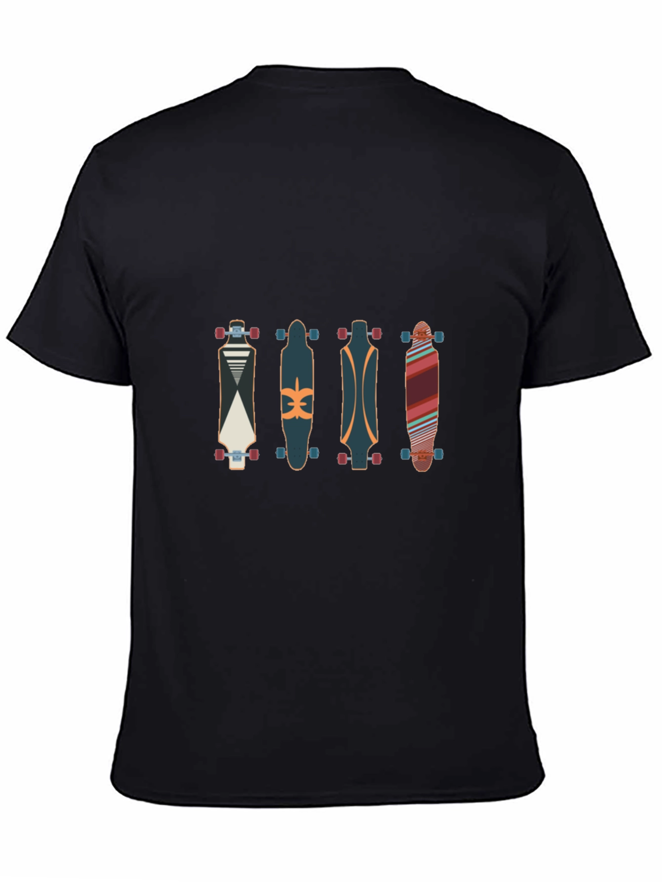 Black Skateboard T-Shirt - Cool Graphic Tee view 4