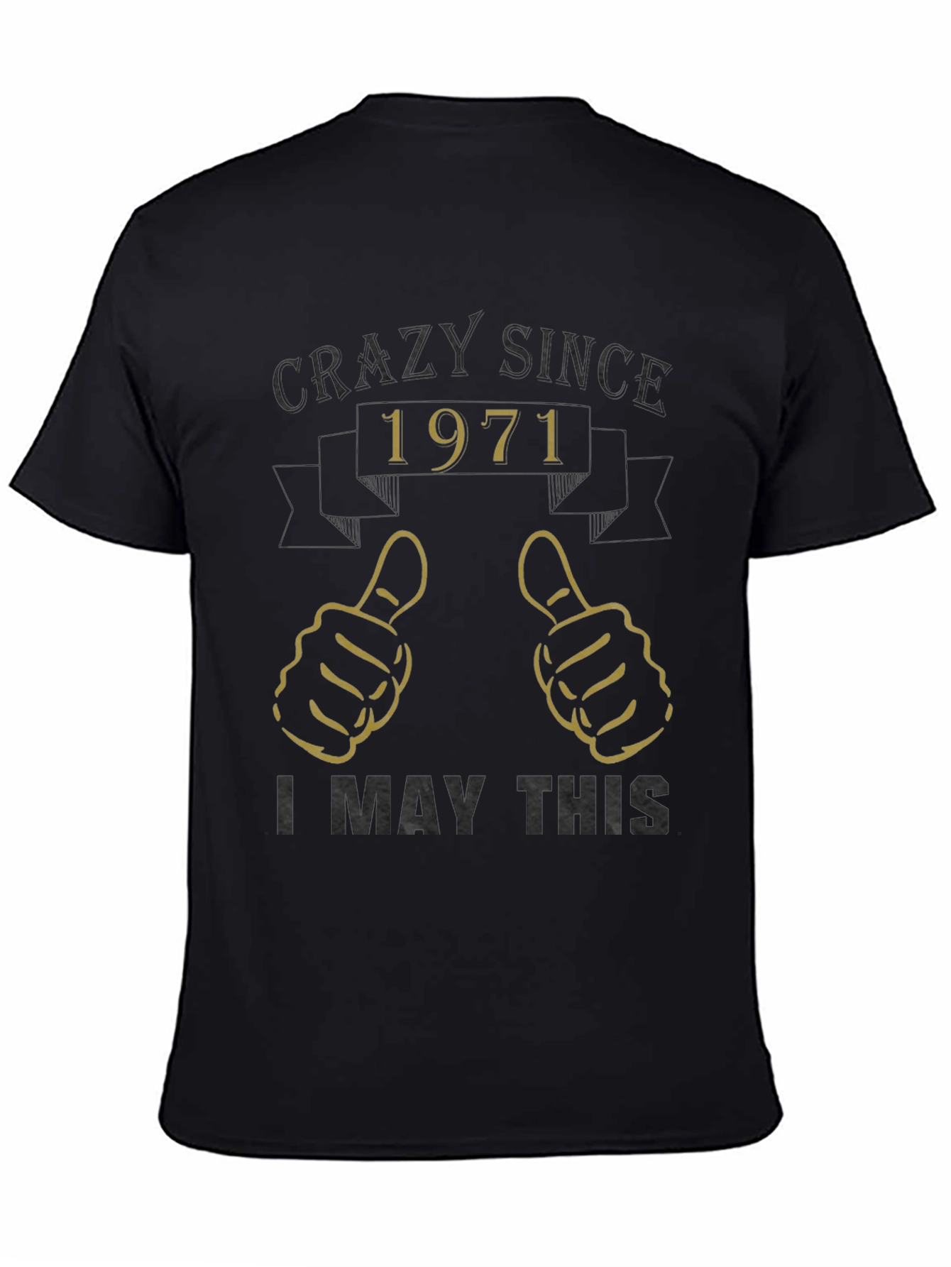 Black Crazy Since 1971 Graphic T-Shirt view 4
