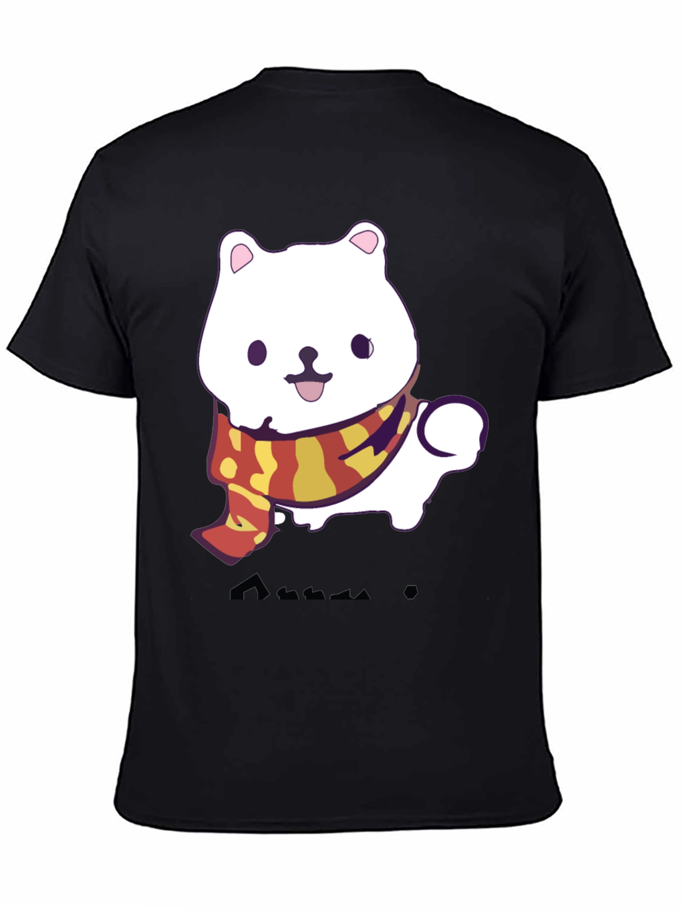 Black Cute Cartoon Dog T-Shirt view 4
