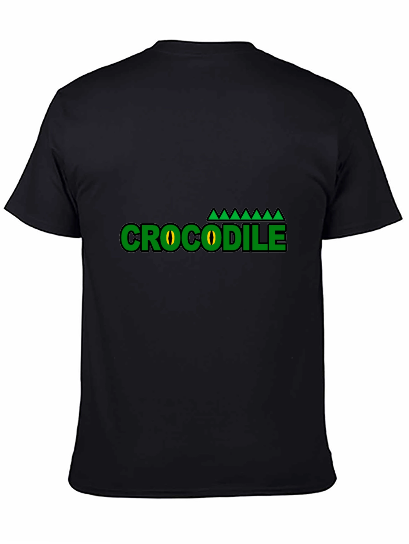 Black Crocodile Graphic T-Shirt - Green Eye Design view 4