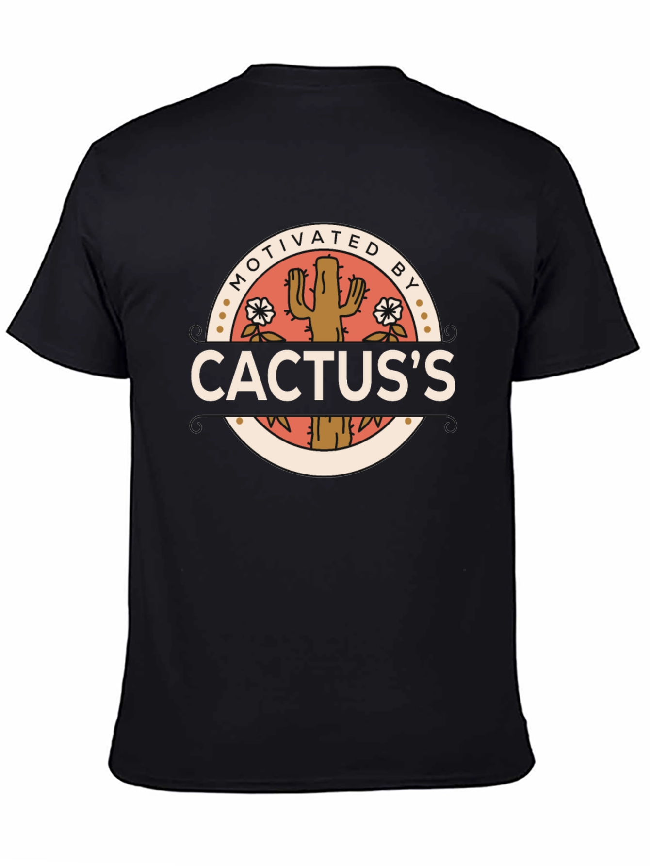 Black Motivated By Cactus Graphic Tee - Black view 4