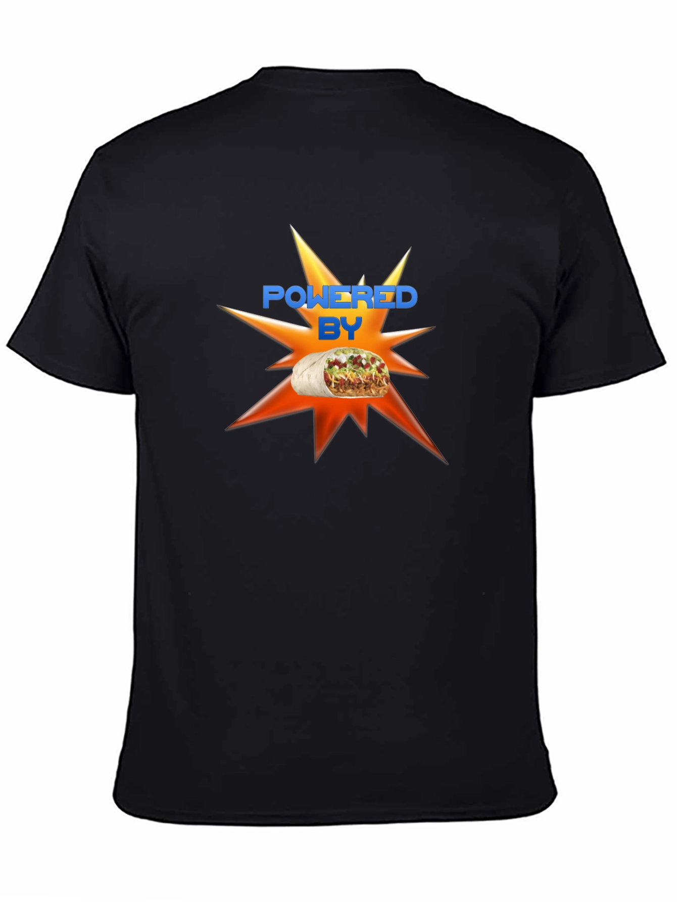 Black Powered by Burrito Graphic T-Shirt view 4