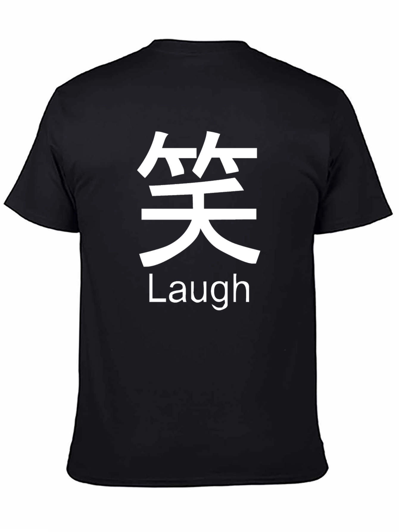 Black Laugh Graphic Tee - Black Cotton T-Shirt view 4
