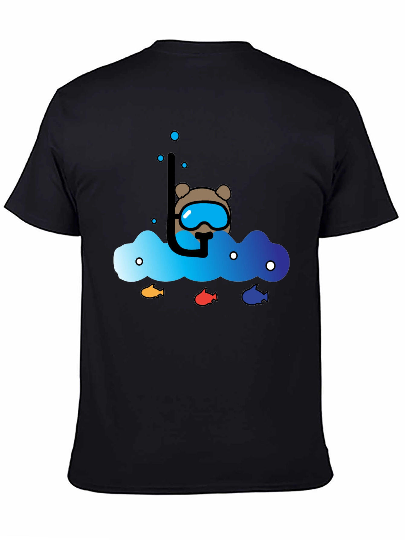 Black Scuba Bear Graphic Tee - Dive into Style! view 4