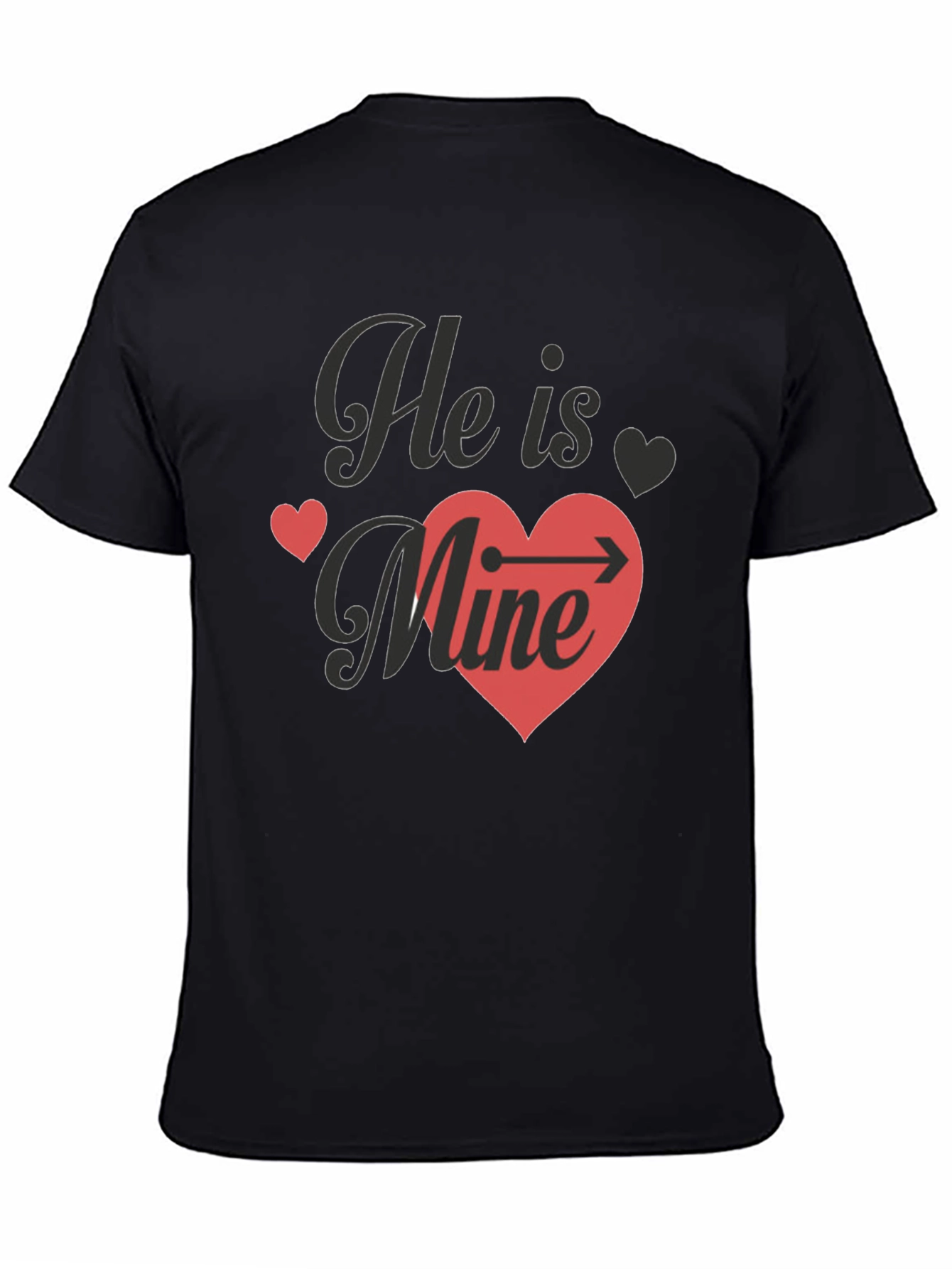 Black He Is Mine T-Shirt - Valentine's Day view 4