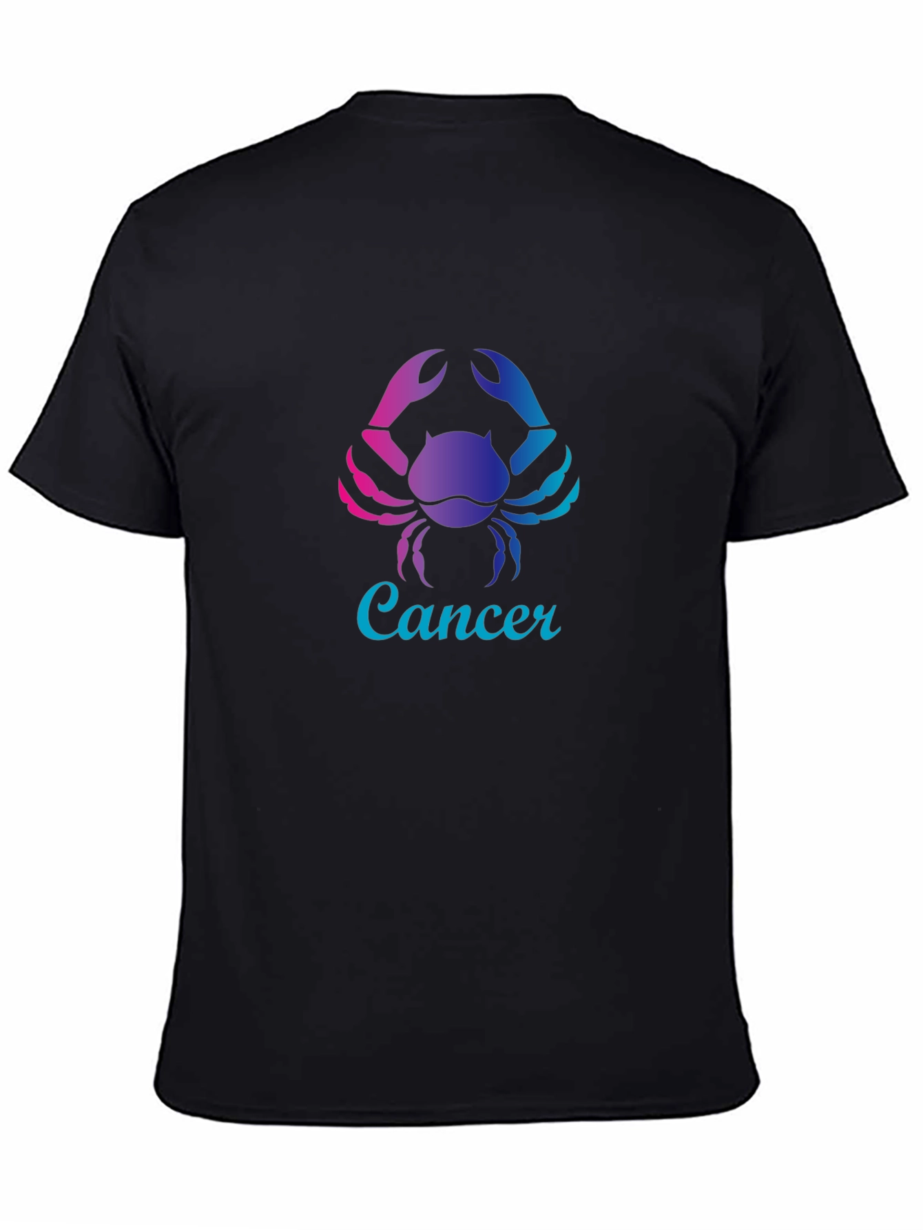 Black Cancer Zodiac T-Shirt - Gradient Crab Design view 4