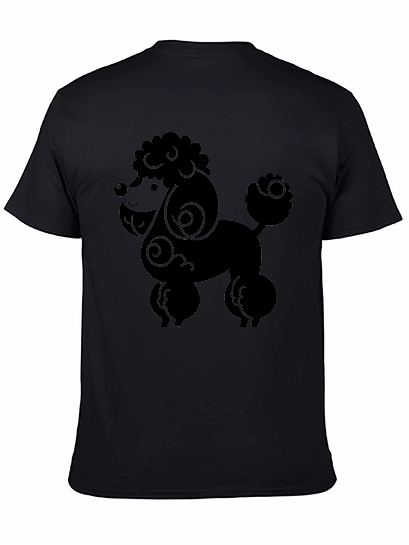 Black Poodle Graphic Tee - Stylish Black Dog Lover Shirt view 4