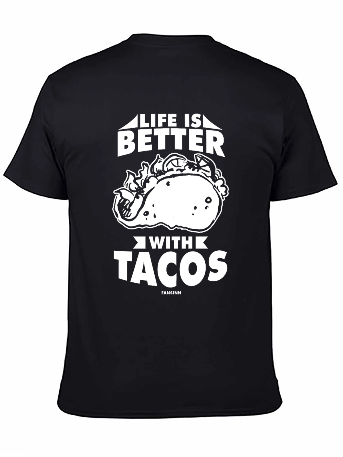 Black Life Is Better With Tacos T-Shirt view 4
