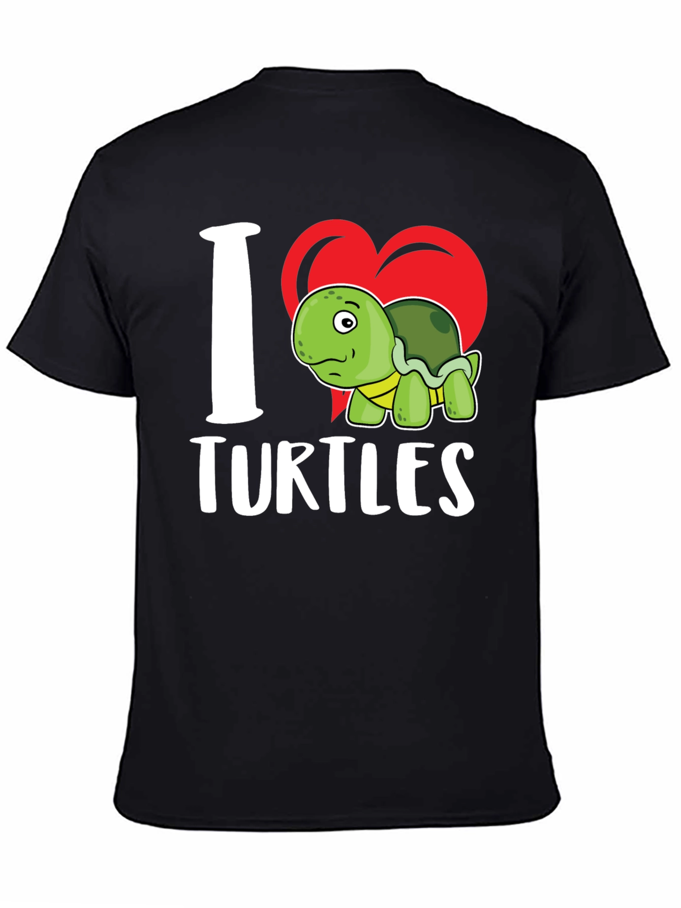 Black I Heart Turtles Graphic T-Shirt view 4