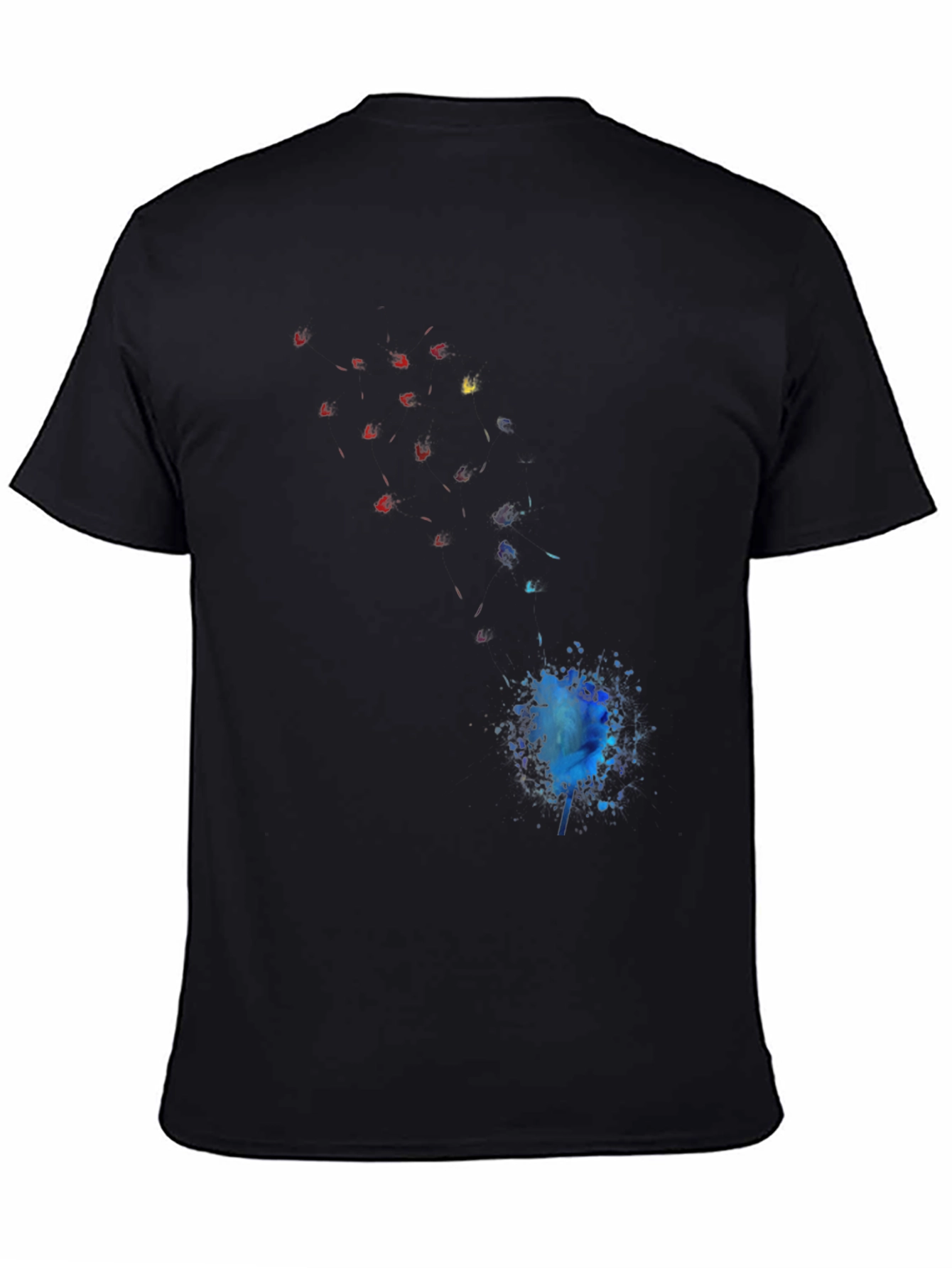 Black Abstract Watercolor Graphic Black Tee view 4