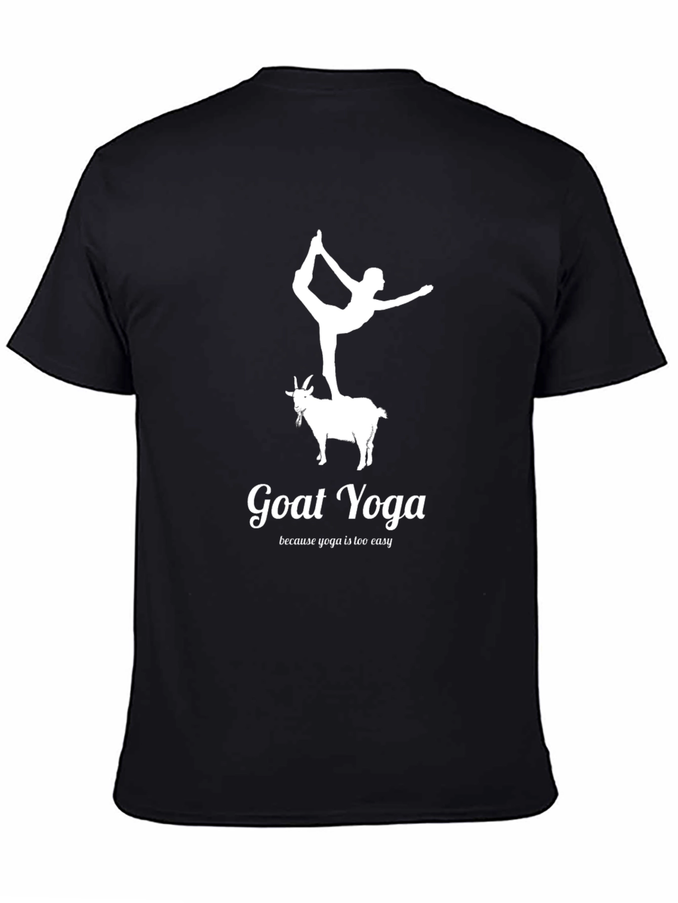 Black Goat Yoga Tee - Black Graphic T-Shirt view 4