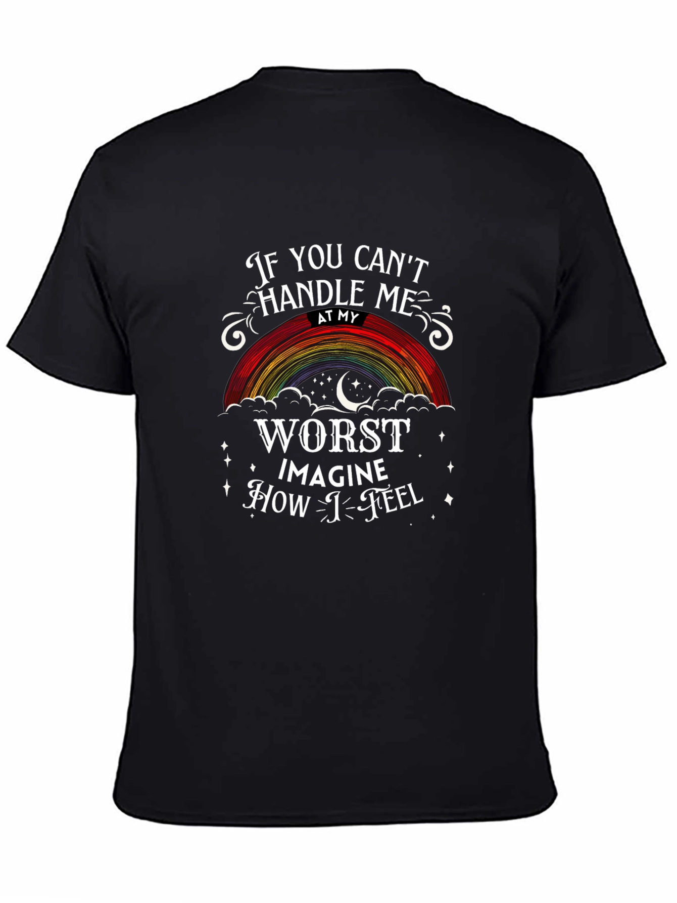 Black Handle Me At My Worst Rainbow Graphic Tee view 4