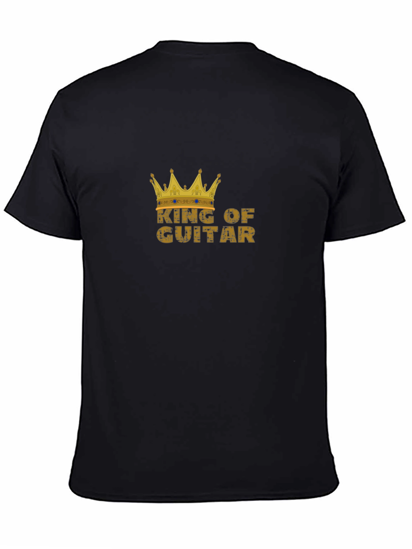 Black King of Guitar Graphic Tee - Black Cotton T-Shirt view 4