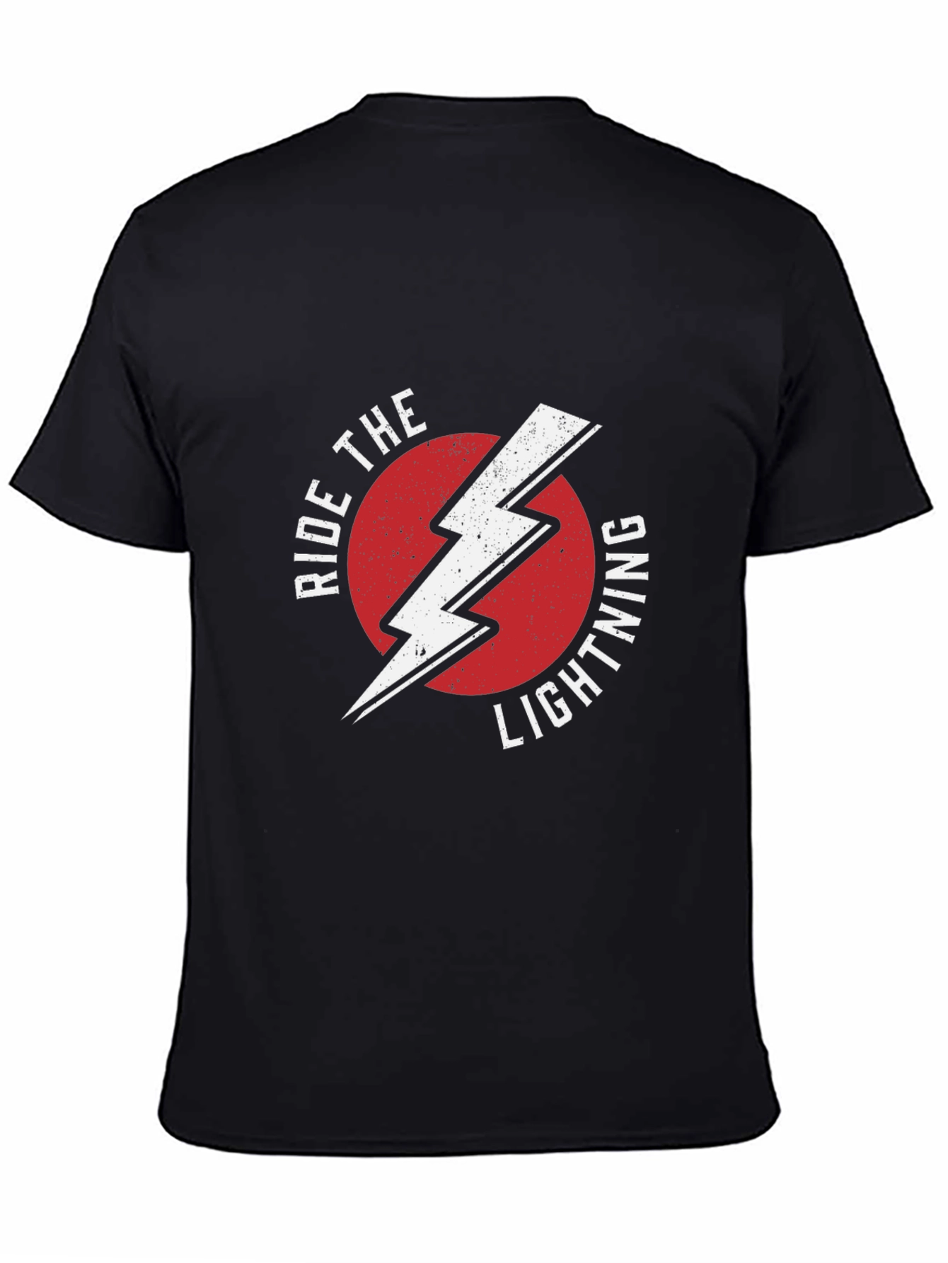 Black Ride The Lightning Graphic Tee - Black Cotton T-Shirt view 4