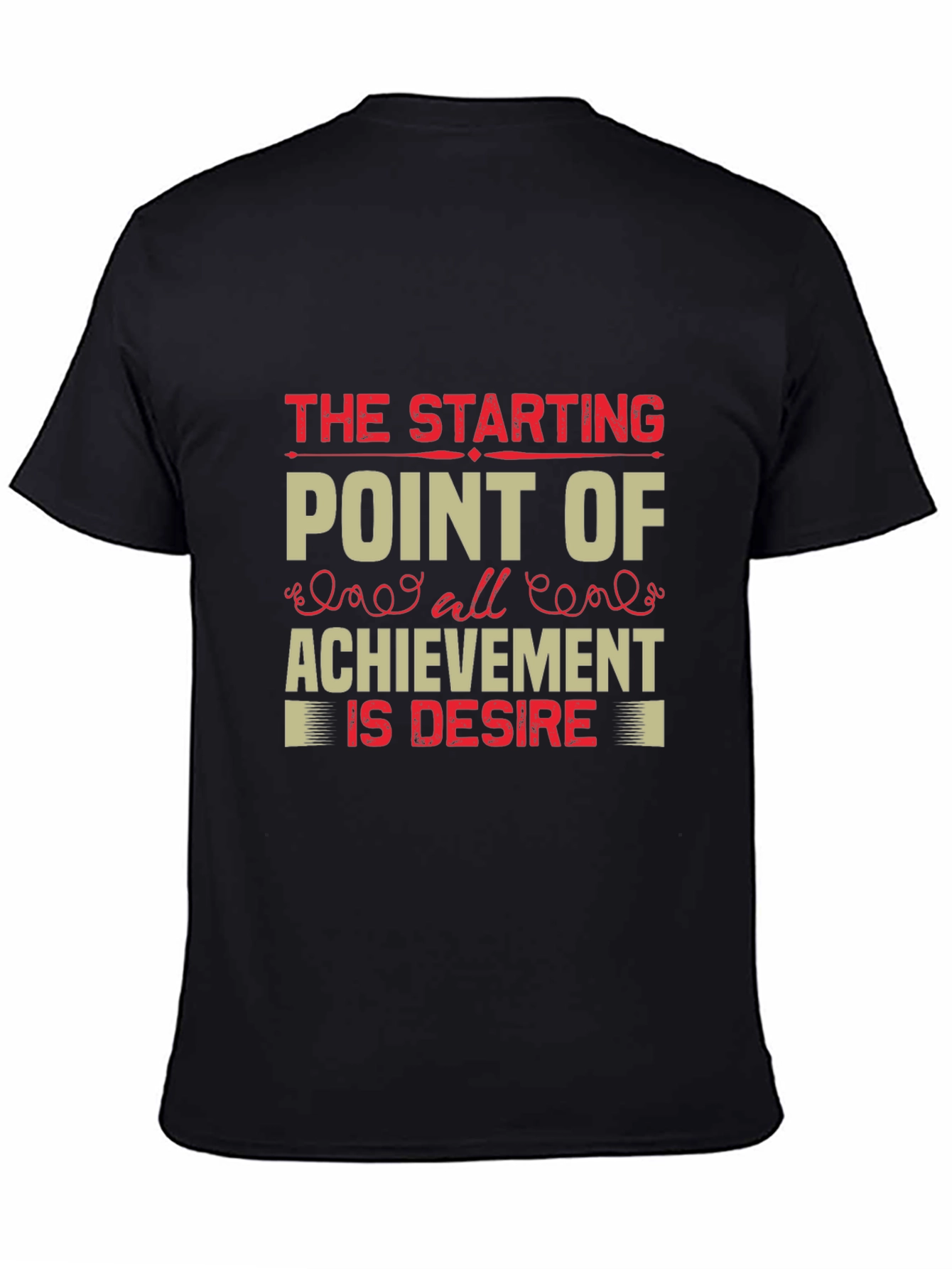 Black Motivational 'Desire' Graphic T-Shirt view 4