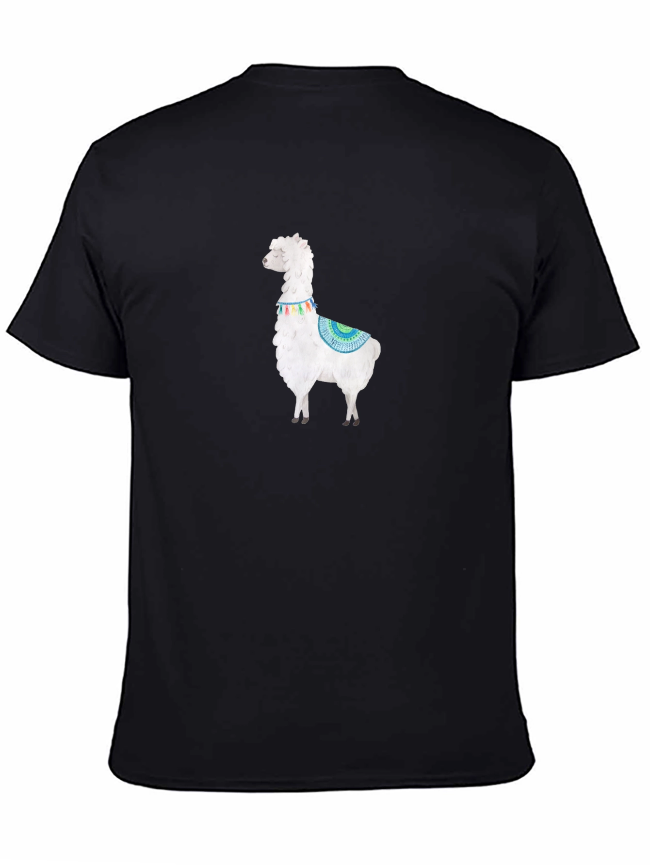 Black Llama Graphic Tee - Soft Cotton Black T-Shirt view 4