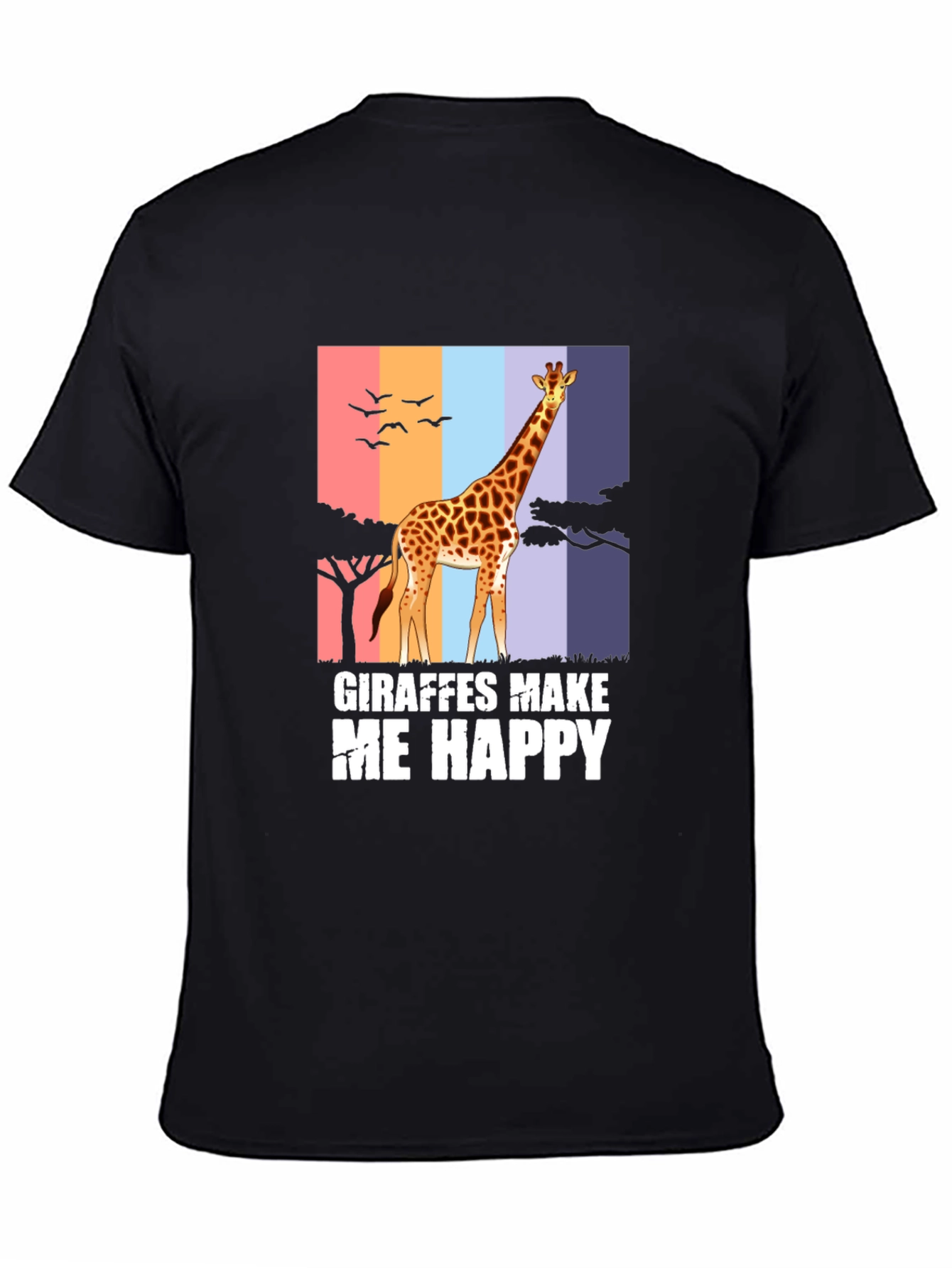 Black Giraffes Make Me Happy Graphic Tee view 4