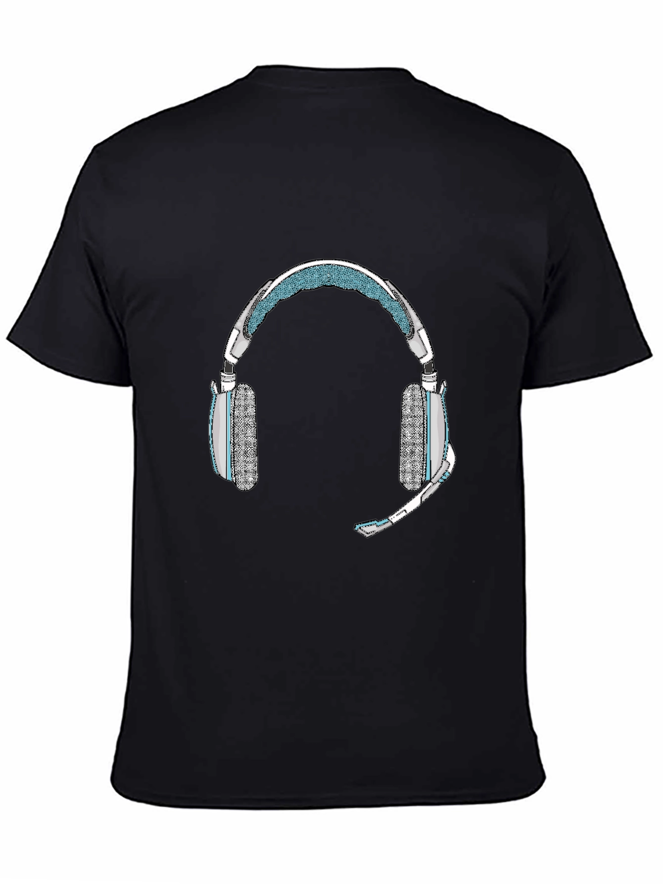 Black Gaming Headset T-Shirt - Gamer Style view 4
