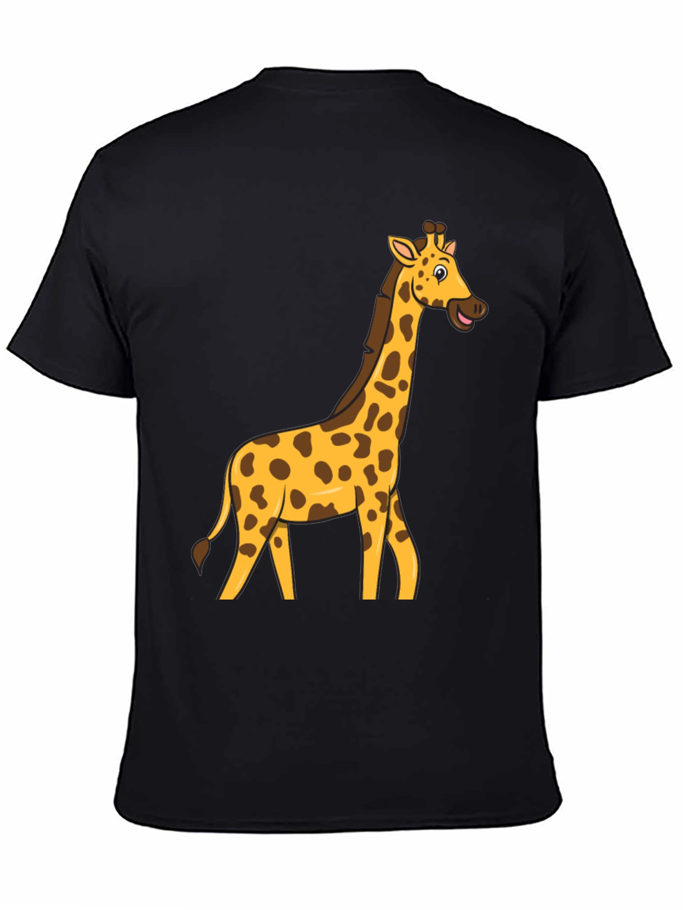 Black Giraffe Graphic T-Shirt - Fun Cartoon Tee view 4