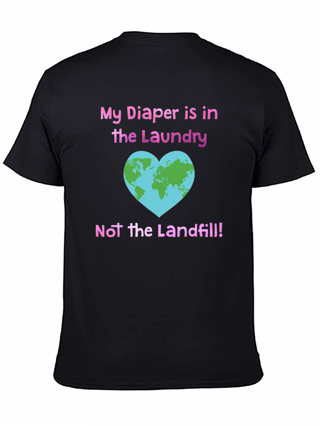 Black Eco-Friendly Diaper Laundry T-Shirt view 4