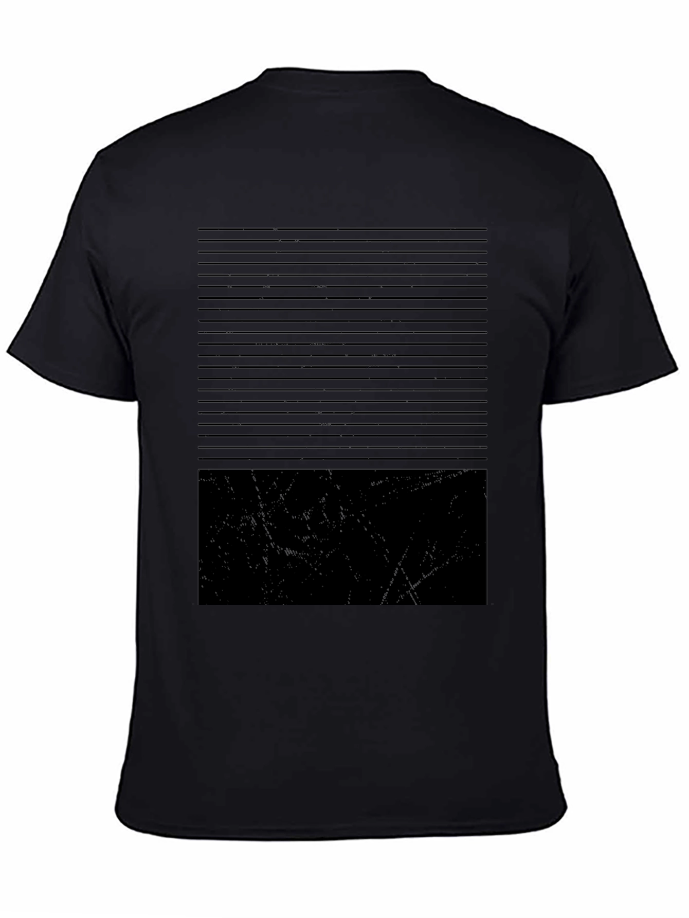 Black Modern Striped Block Tee view 4