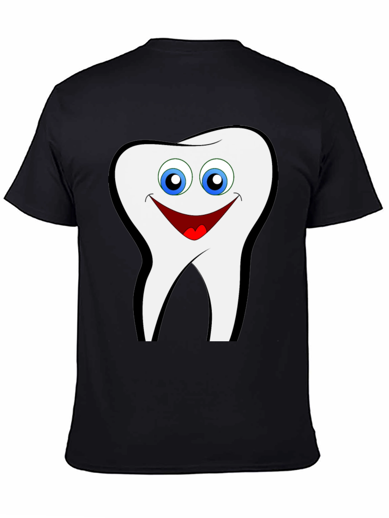 Black Smiling Tooth Graphic T-Shirt - Black Cotton Tee view 4