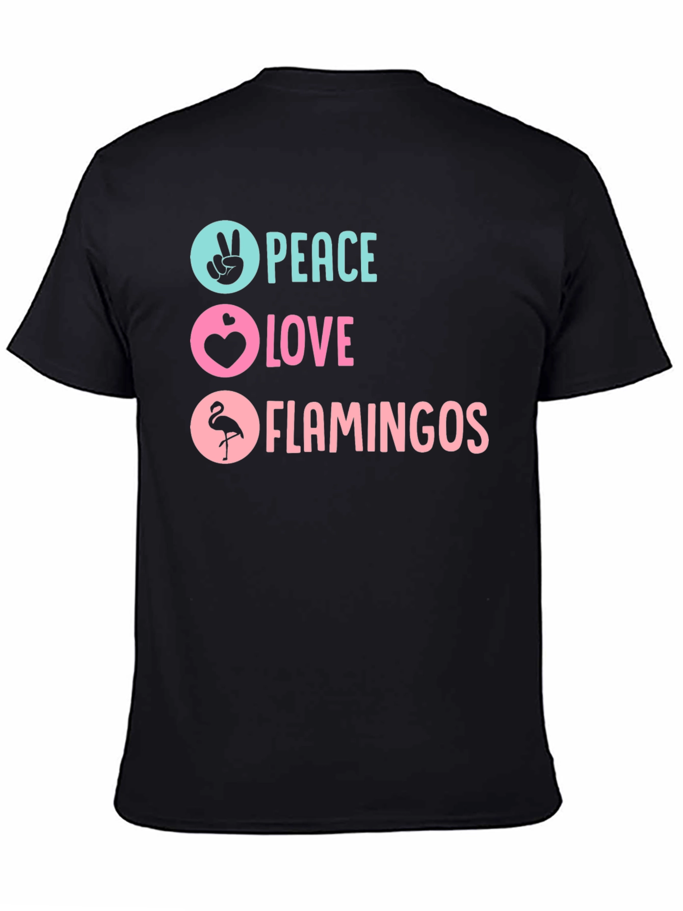 Peace Love Flamingos Graphic T-Shirt - 4