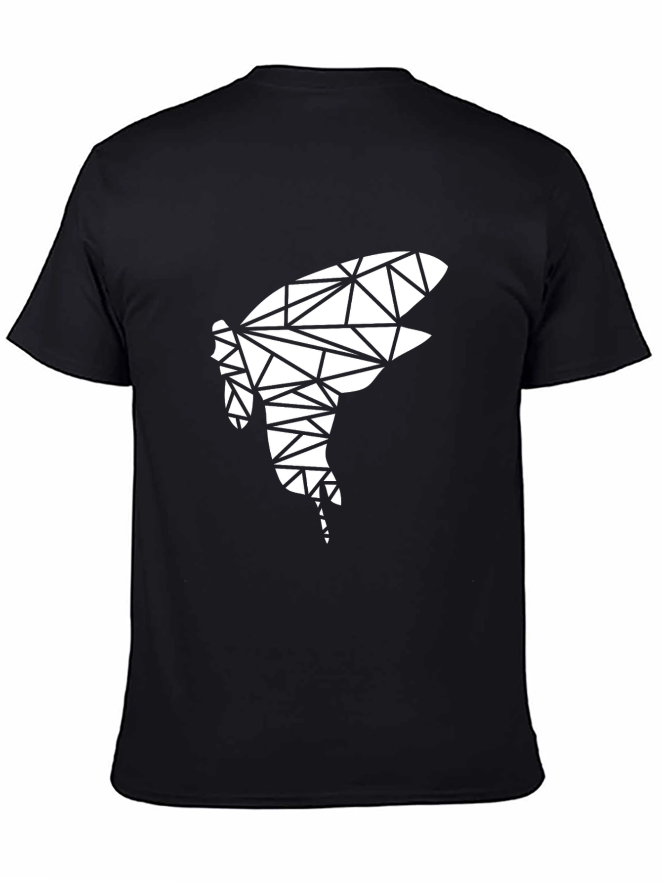 Black Geometric Shark Tee - Modern Black T-Shirt view 4