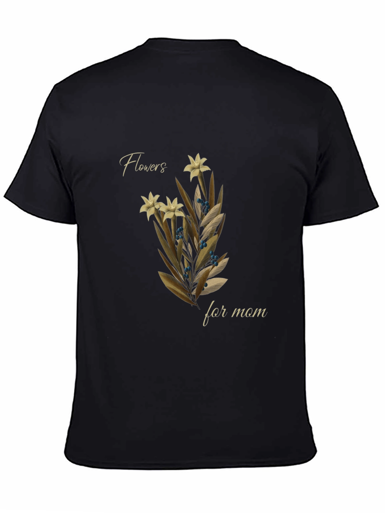 Black Floral "Flowers for Mom" Graphic Tee view 4