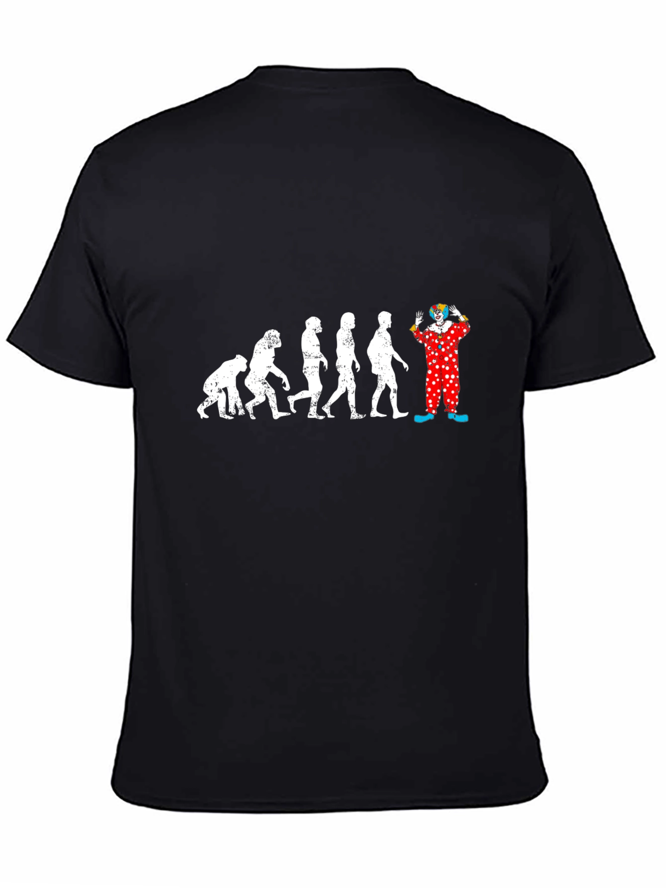 Black Evolution to Clown Graphic T-Shirt - Funny Design view 4