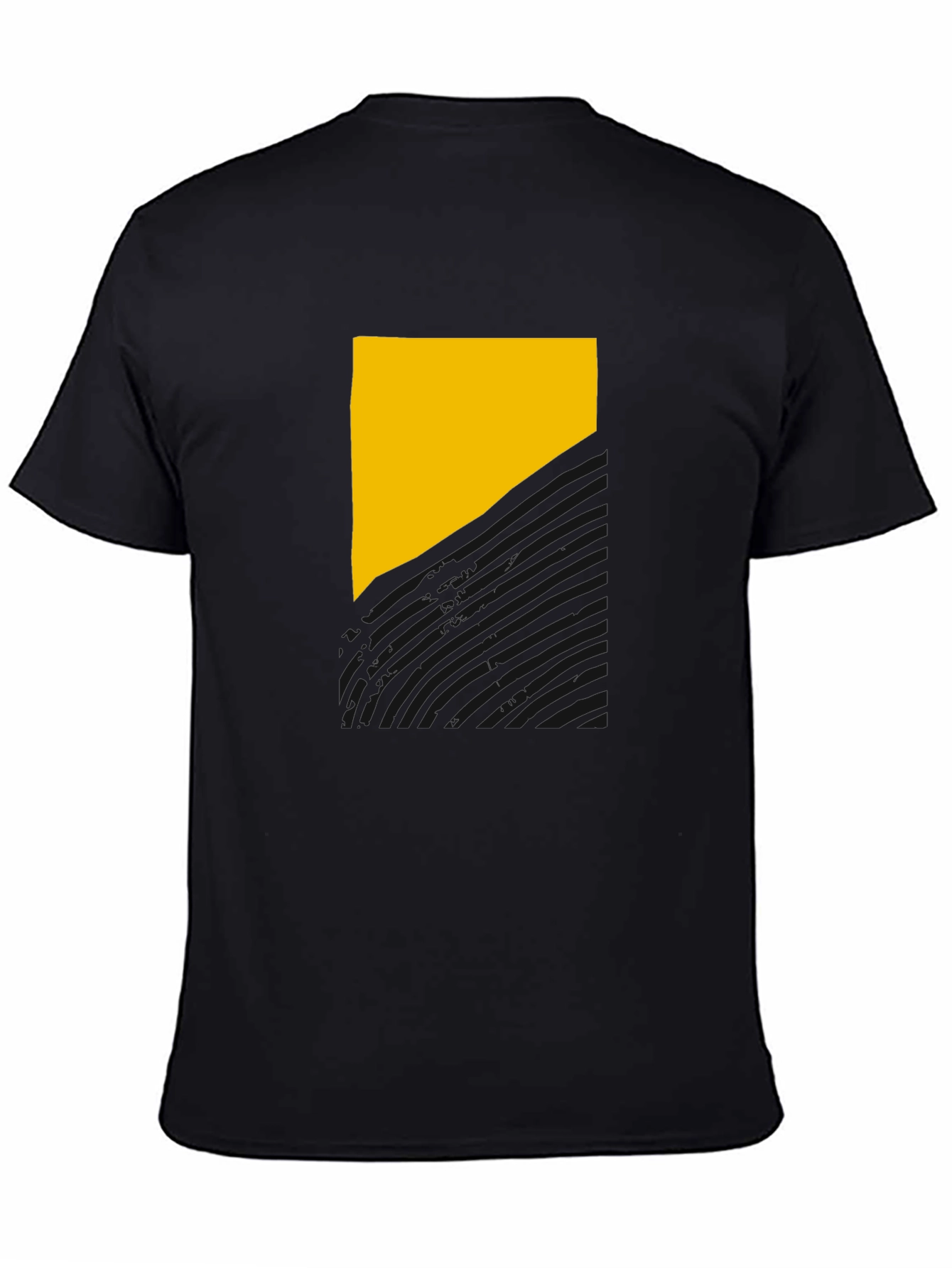 Black Abstract Geometric T-Shirt view 4