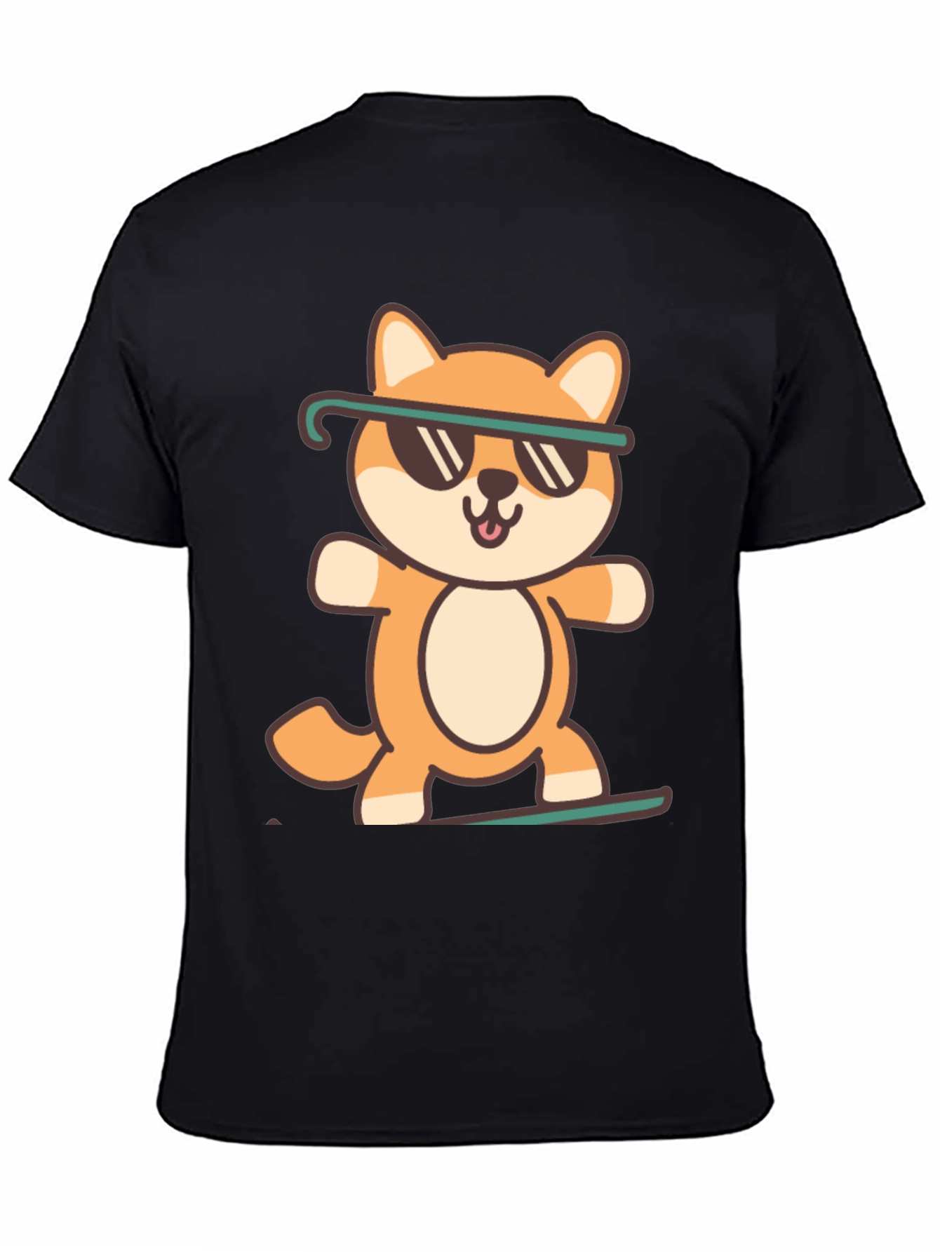 Black Cool Doge T-Shirt - Unisex Black Tee view 4