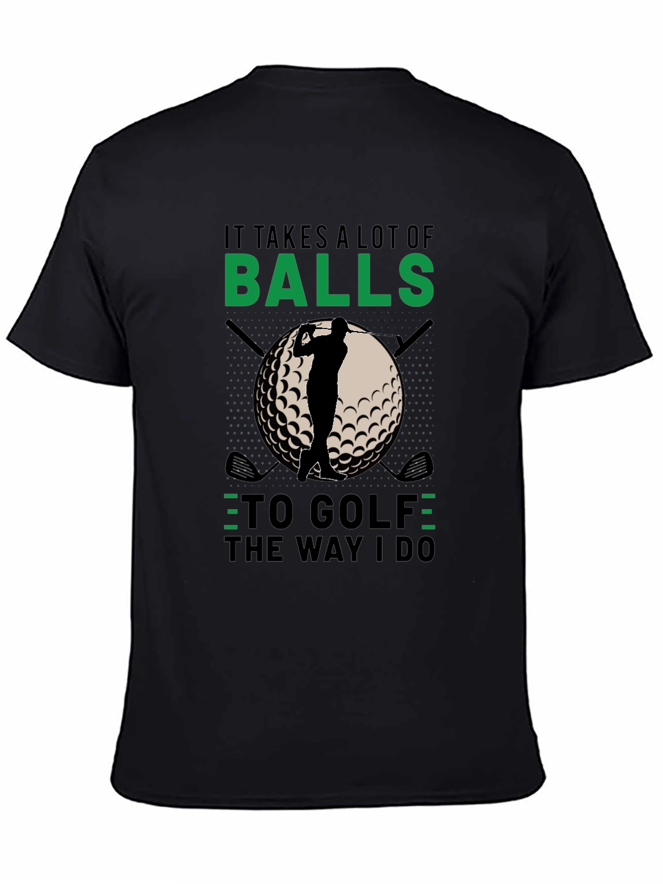 Black Golf Balls T-Shirt view 4