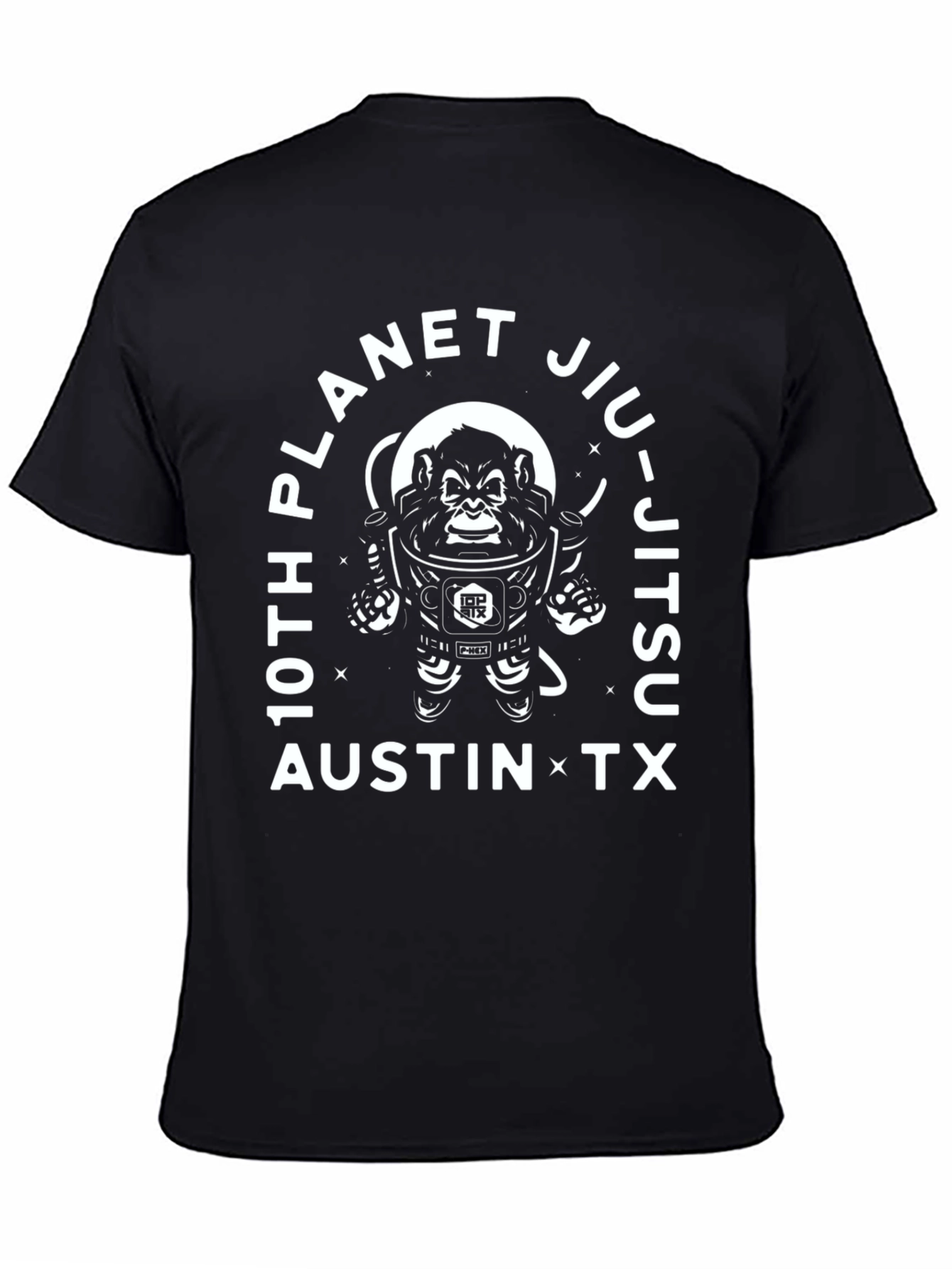 Black 10th Planet Jiu-Jitsu Austin TX Black T-Shirt view 4