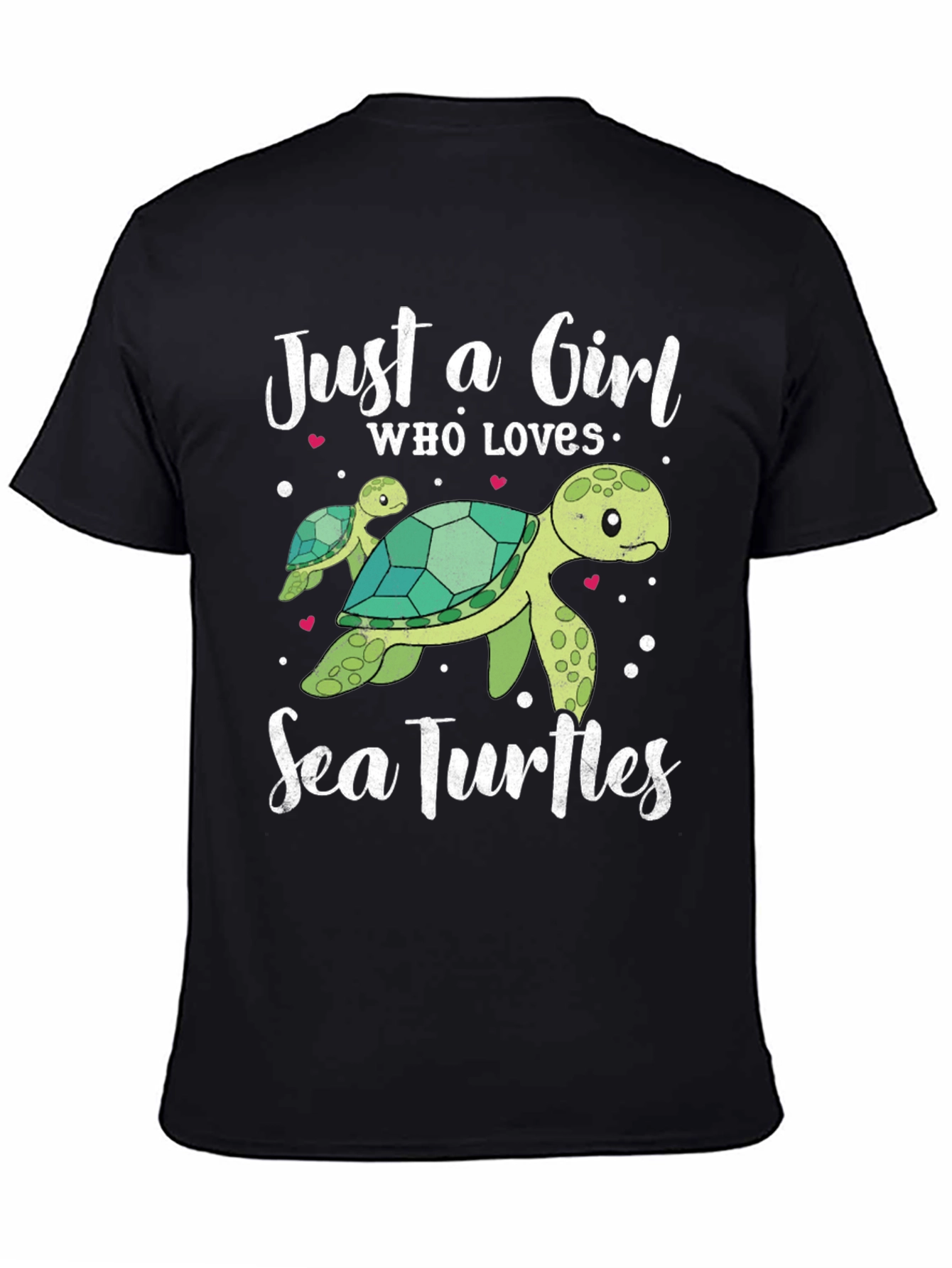 Black Just A Girl Who Loves Sea Turtles T-Shirt view 4