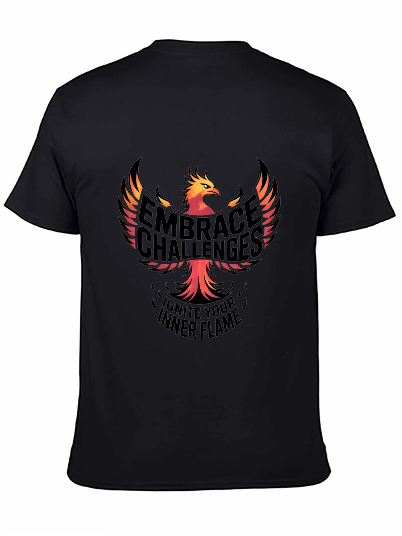 Black Embrace Challenges Graphic Tee - Ignite Your Inner Flame view 4