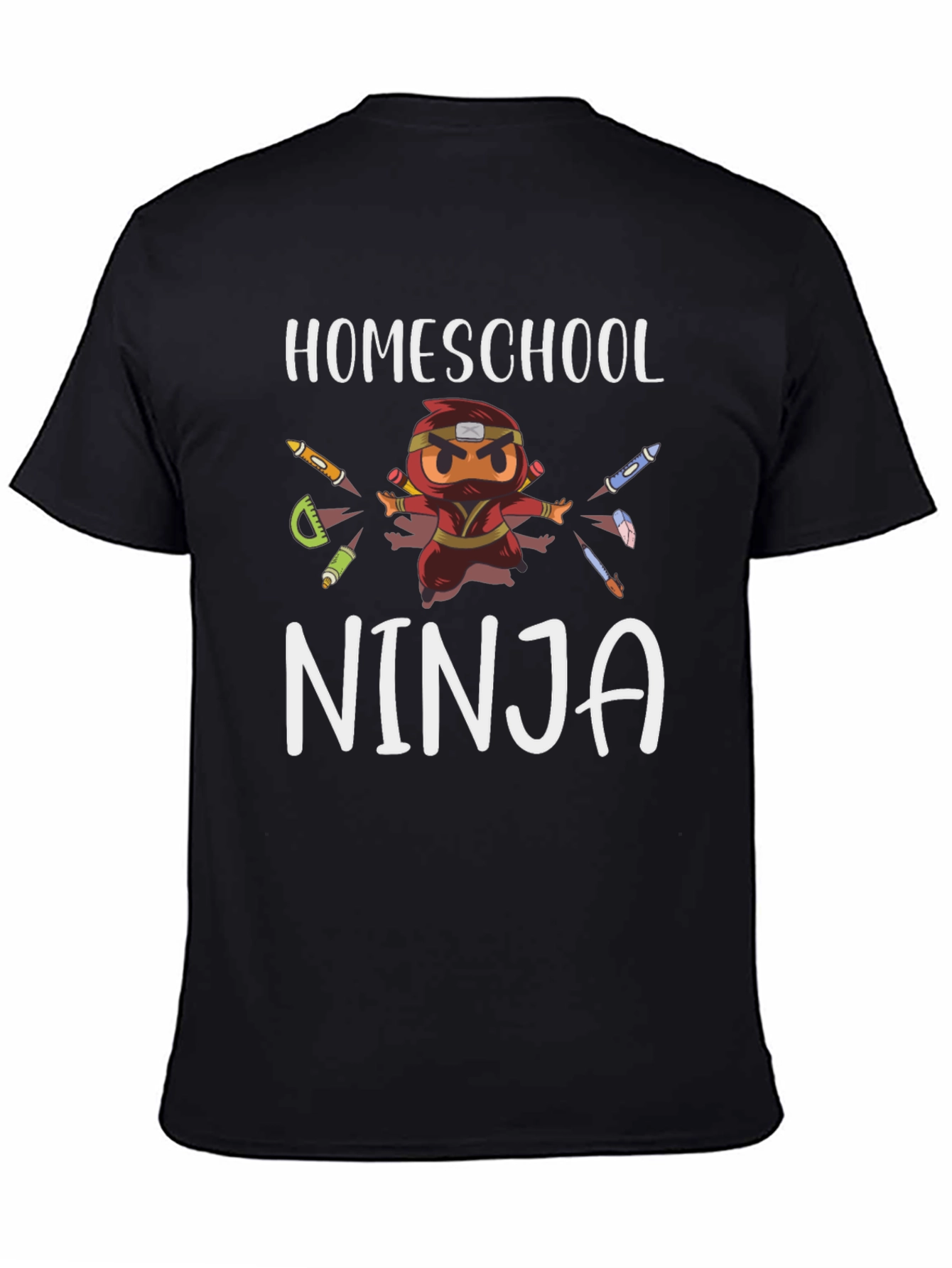 Black Homeschool Ninja T-Shirt - Fun Homeschool Apparel view 4