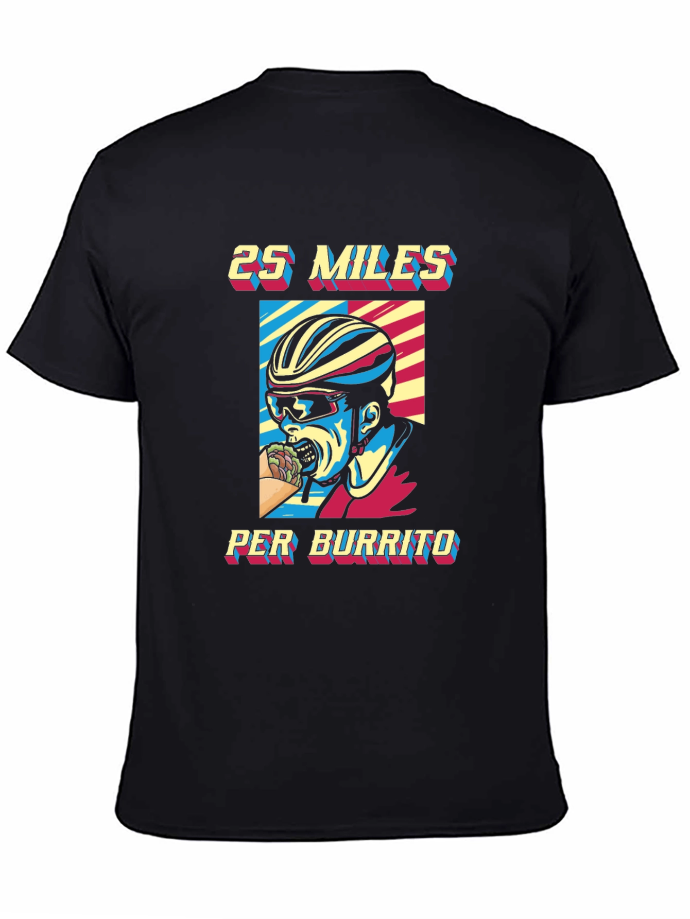 Black 25 Miles Per Burrito Graphic T-Shirt view 4