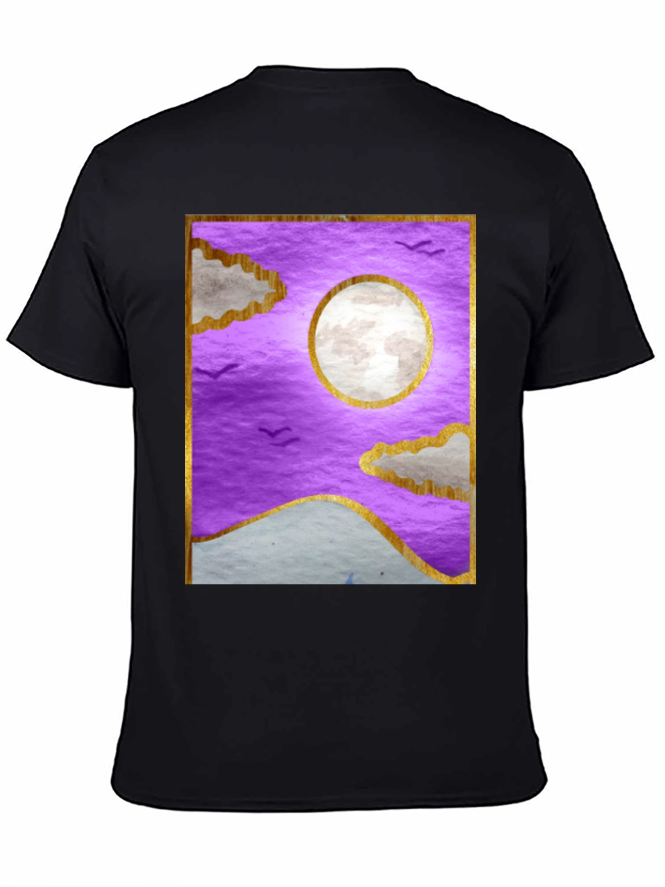 Black Purple Moonscape Graphic T-Shirt view 4
