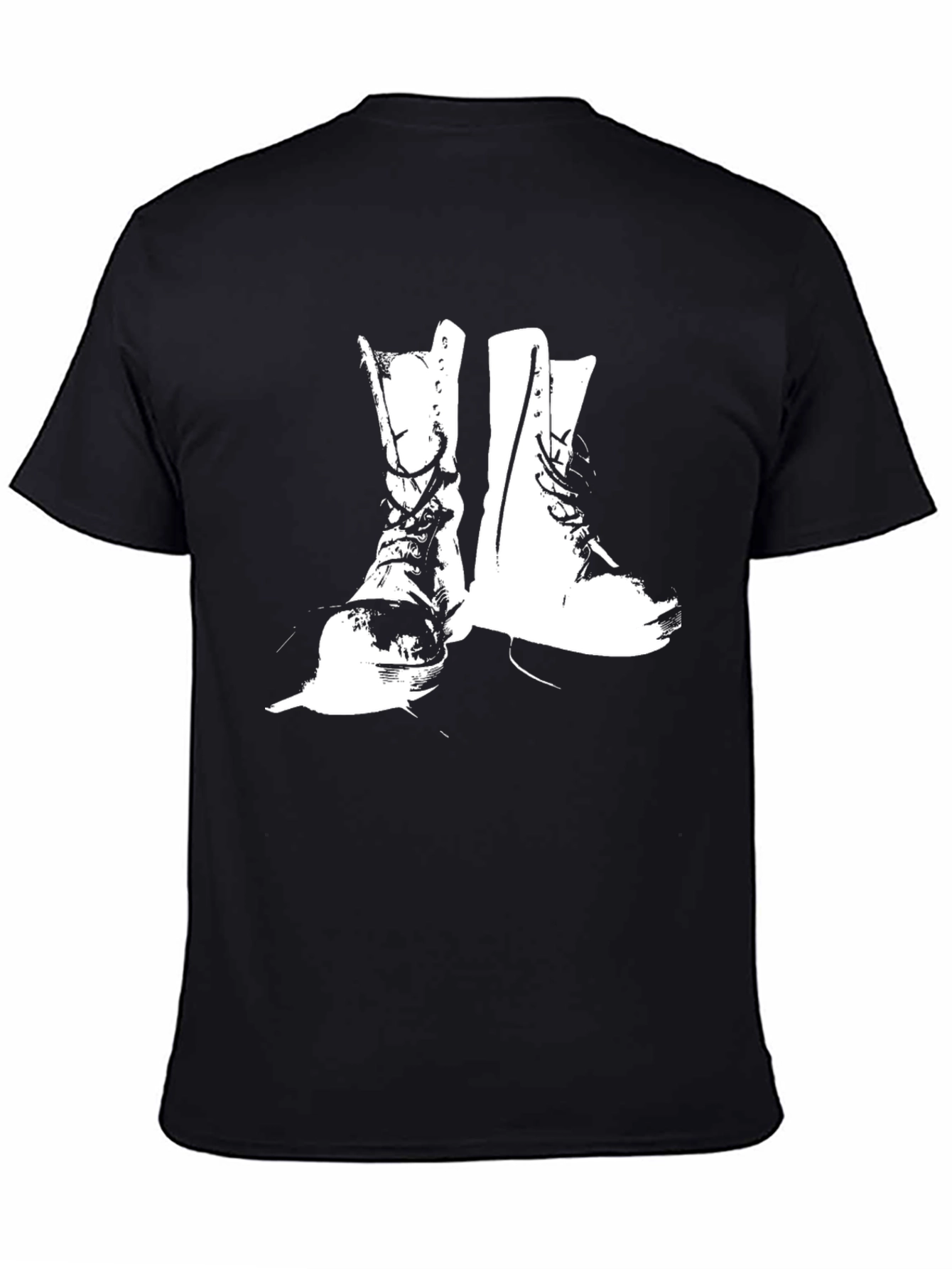 Black Graphic Boots Print T-Shirt - Black view 4