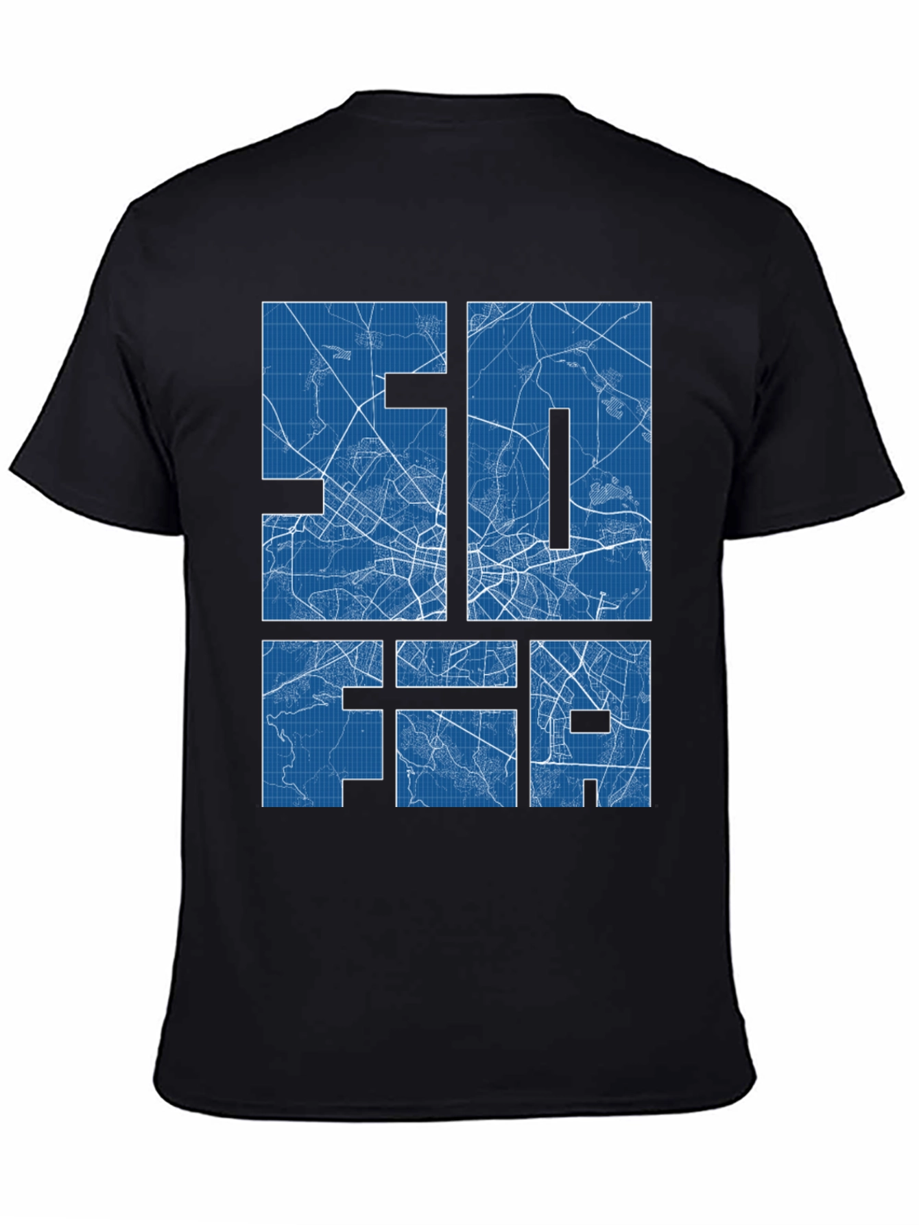 Black Sofia Blueprint Graphic T-Shirt view 4