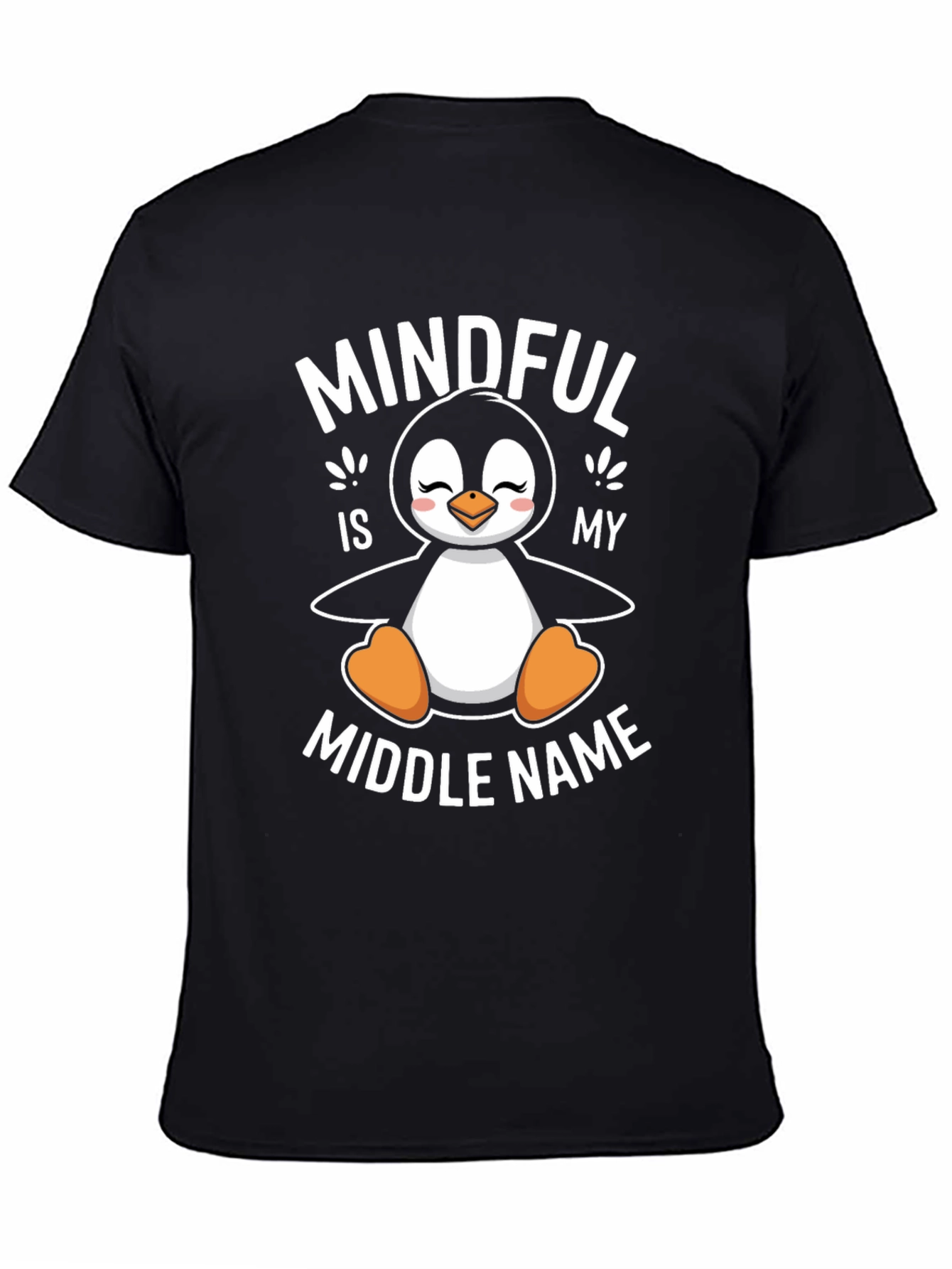 Black Mindful Penguin T-Shirt view 4