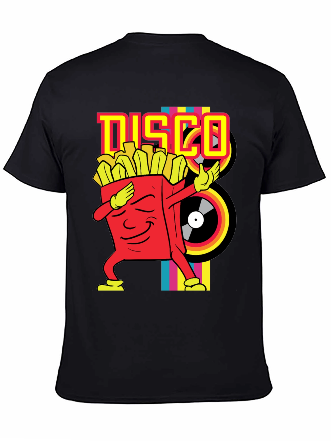 Black Disco Fries Dab Black T-Shirt view 4