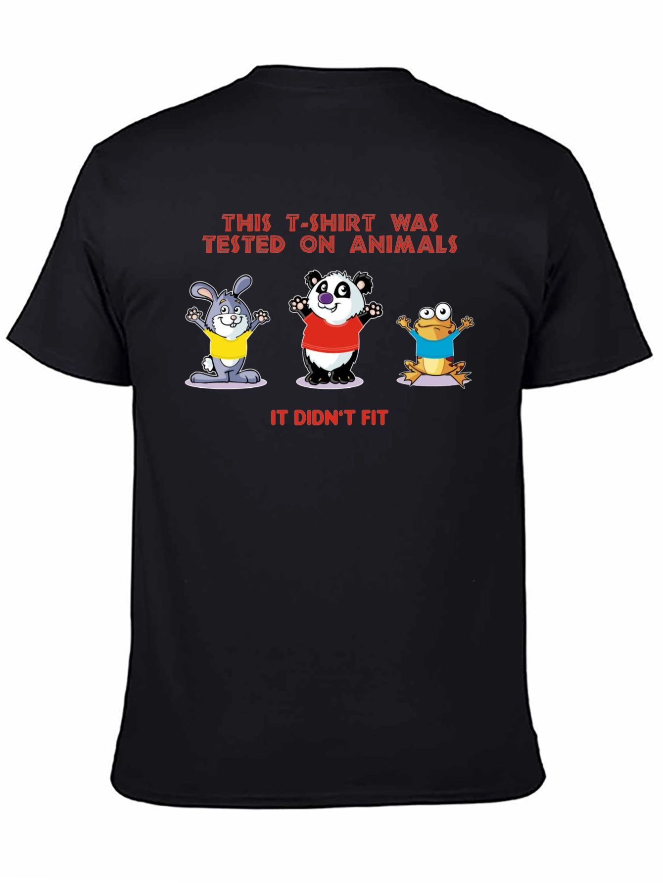 Black Animal Tested T-Shirt: Humorous Graphic Tee view 4