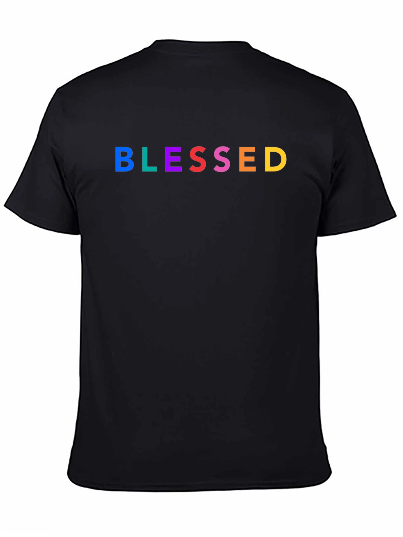 Black Blessed Rainbow Graphic Tee - Black view 4