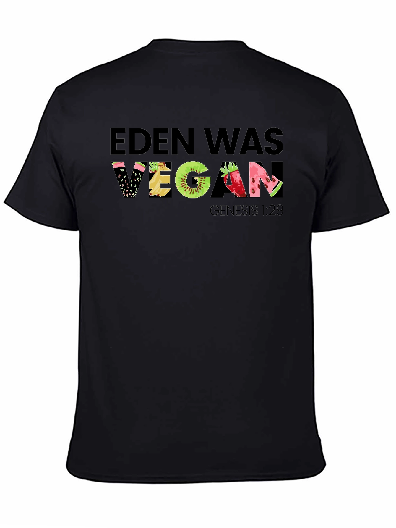 Black Eden Was Vegan Graphic T-Shirt view 4