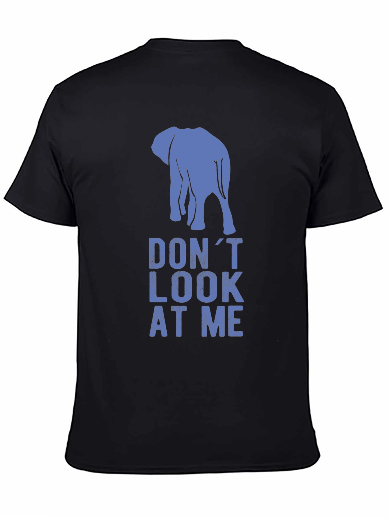 Black Don't Look At Me Elephant Graphic Tee view 4