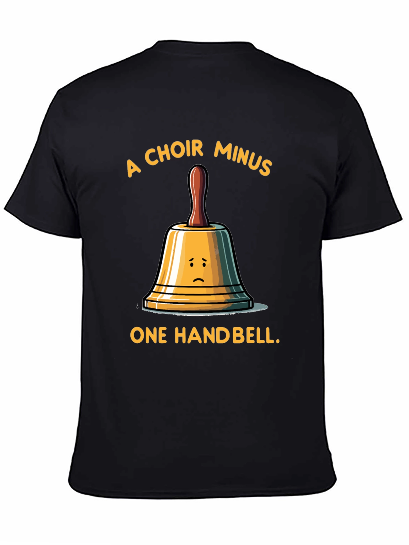 Black Funny Choir Handbell Graphic T-Shirt view 4