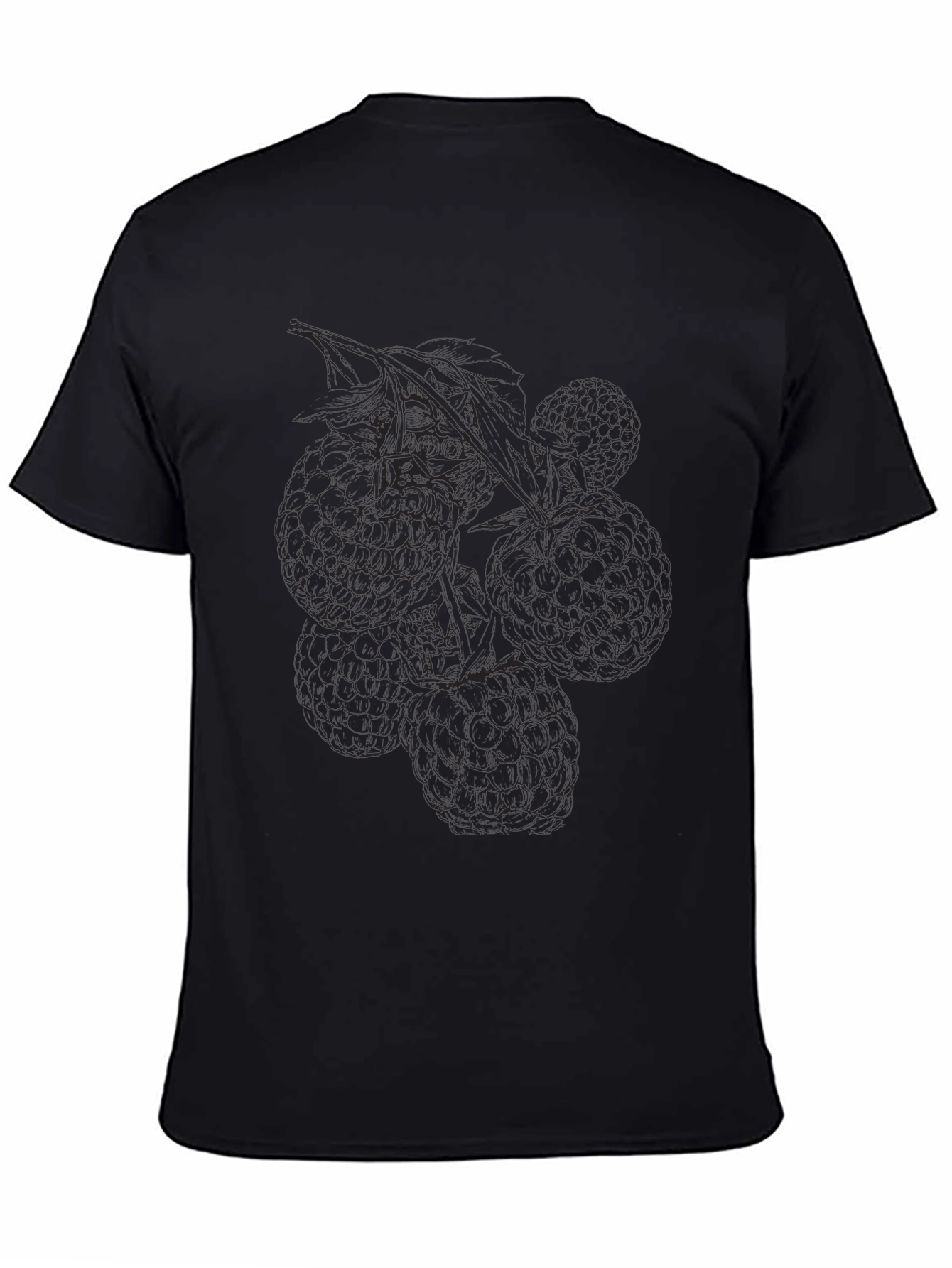 Black Men's Black T-Shirt with Abstract Print view 4